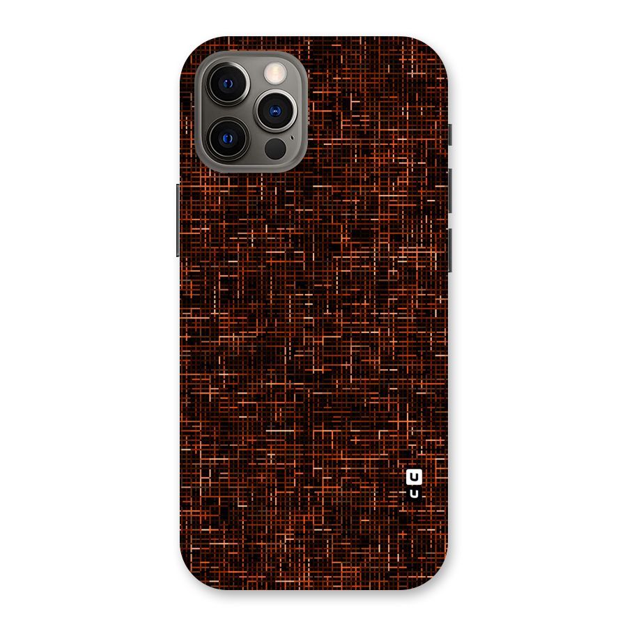 Criss Cross Brownred Pattern Back Case for iPhone 12 Pro