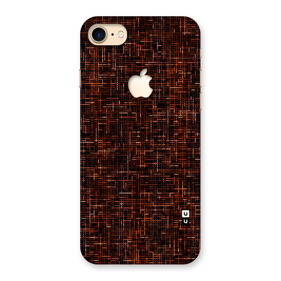 Criss Cross Brownred Pattern Back Case for iPhone 7 Apple Cut