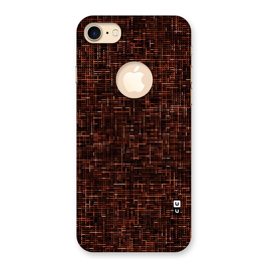 Criss Cross Brownred Pattern Back Case for iPhone 7 Logo Cut