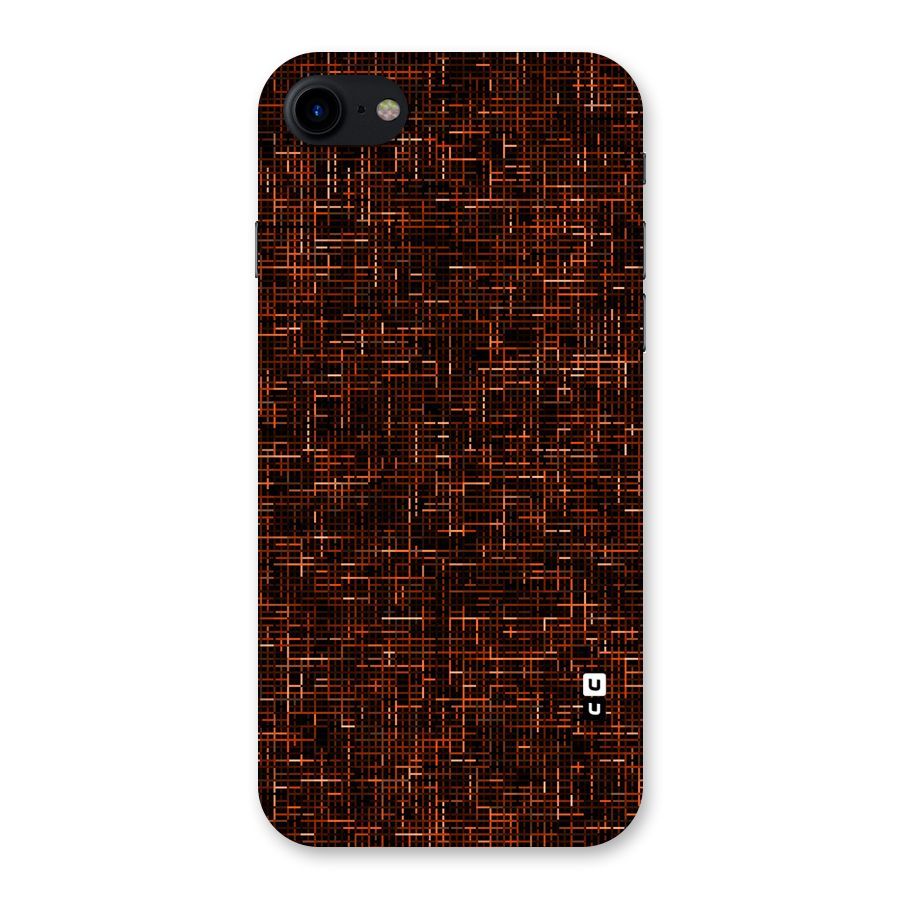 Criss Cross Brownred Pattern Back Case for iPhone SE 2020