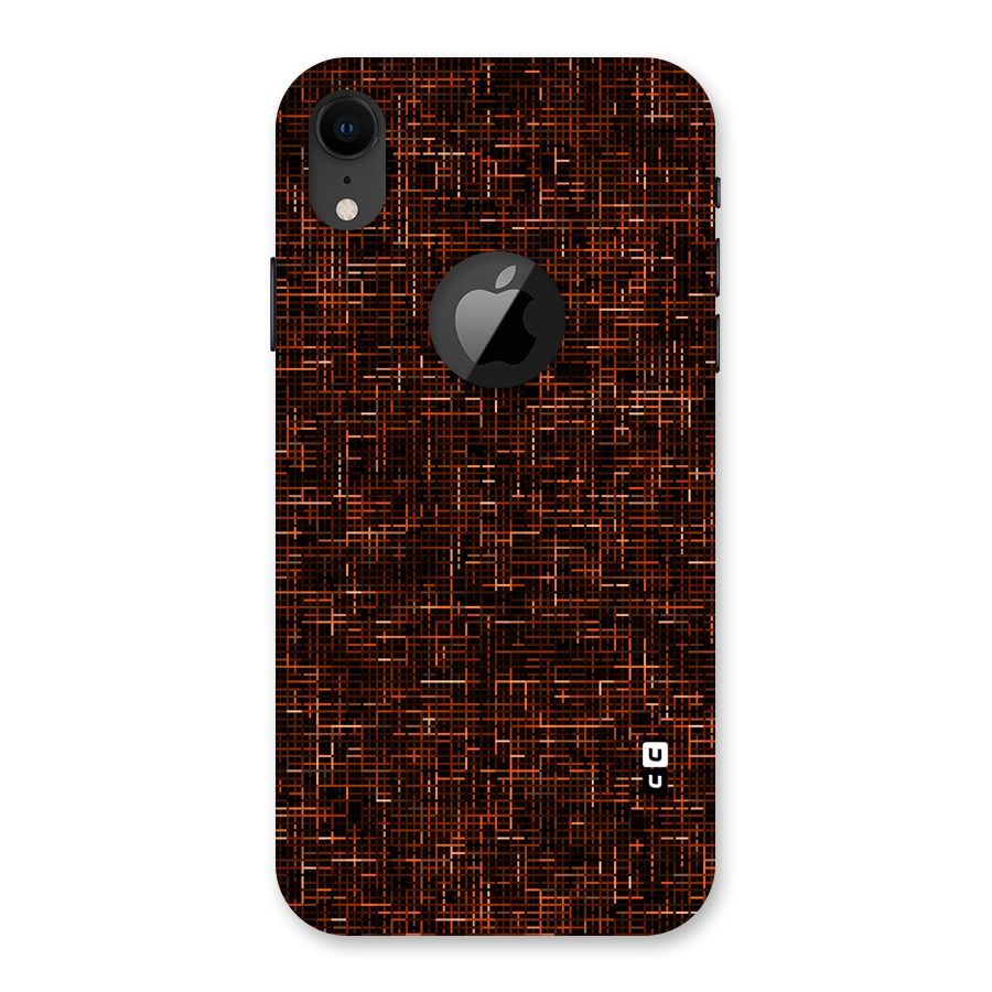 Criss Cross Brownred Pattern Back Case for iPhone XR Logo Cut