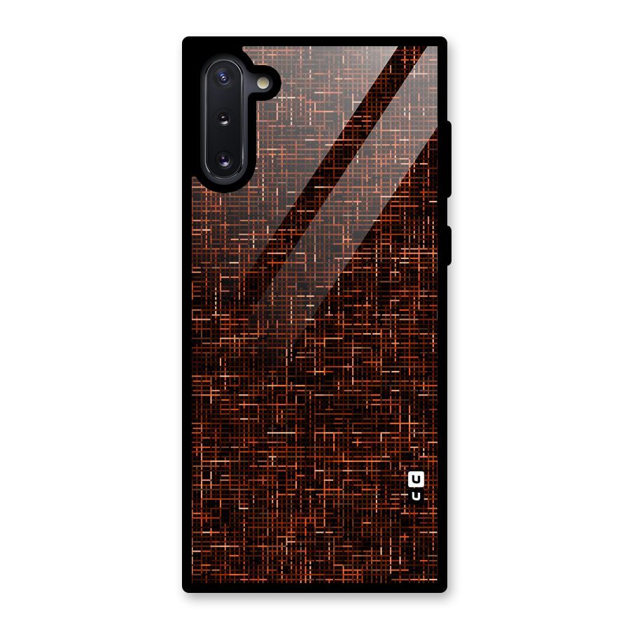 Criss Cross Brownred Pattern Glass Back Case for Galaxy Note 10