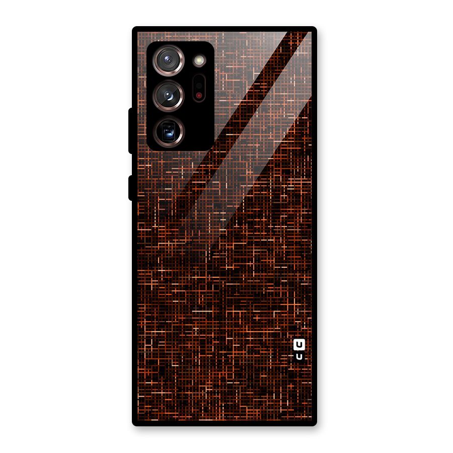 Criss Cross Brownred Pattern Glass Back Case for Galaxy Note 20 Ultra