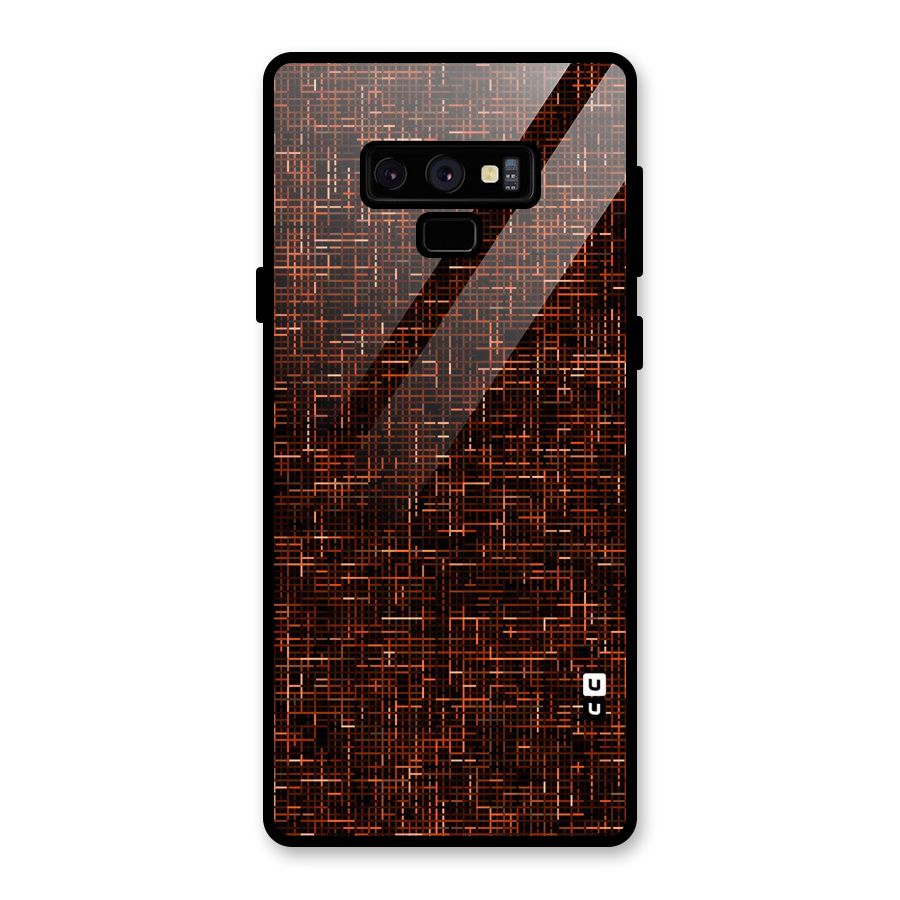 Criss Cross Brownred Pattern Glass Back Case for Galaxy Note 9