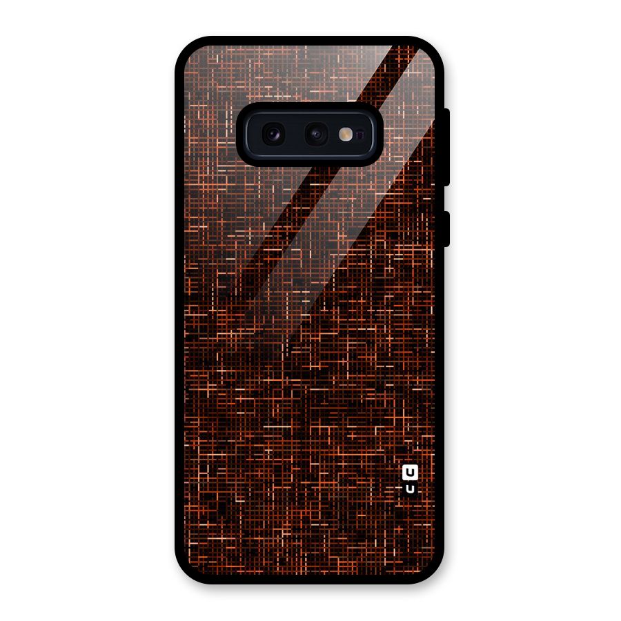 Criss Cross Brownred Pattern Glass Back Case for Galaxy S10e
