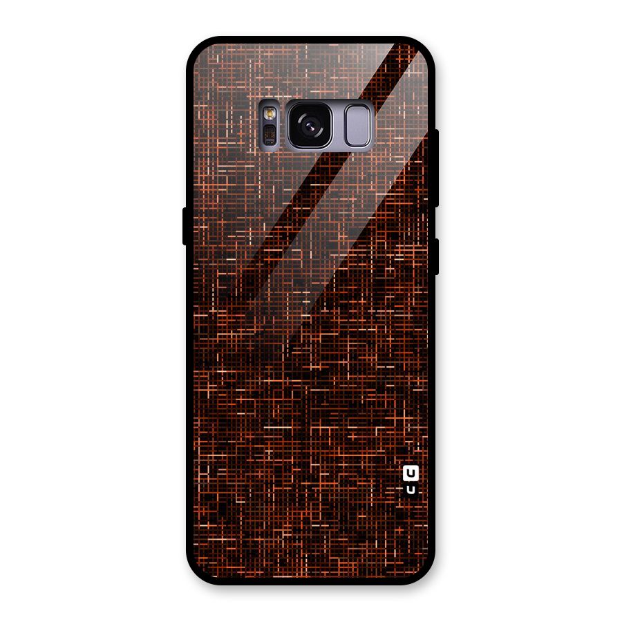 Criss Cross Brownred Pattern Glass Back Case for Galaxy S8