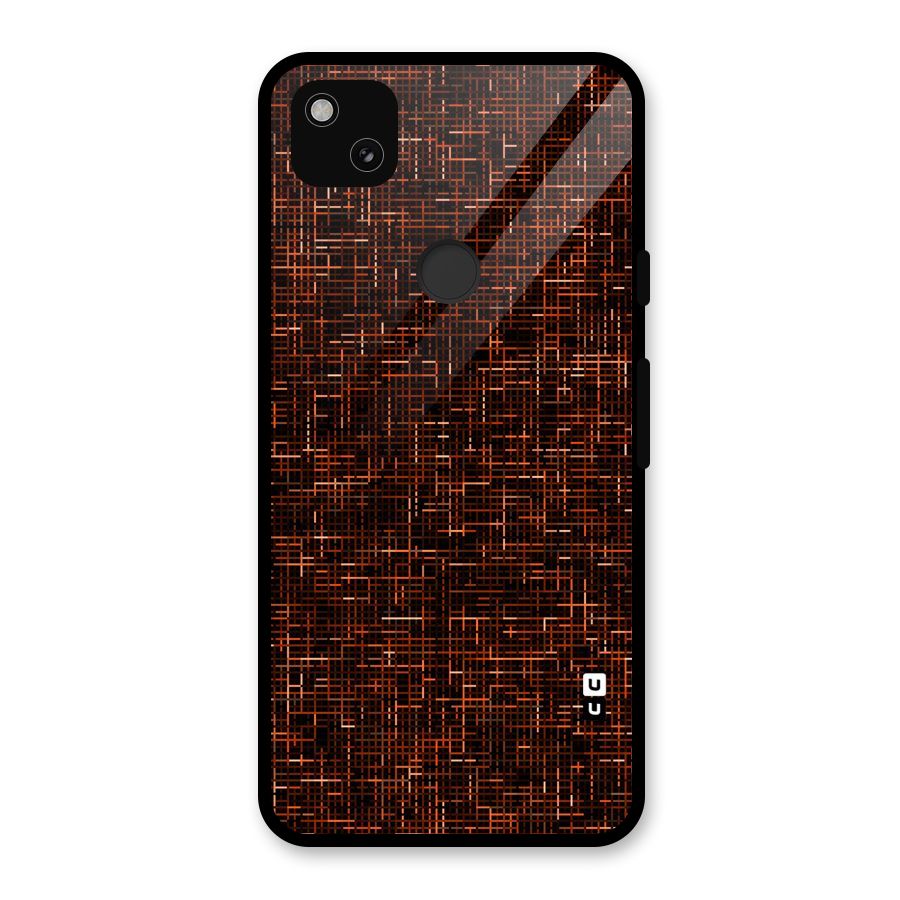 Criss Cross Brownred Pattern Glass Back Case for Google Pixel 4a