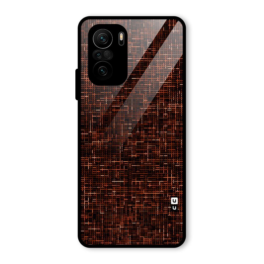 Criss Cross Brownred Pattern Glass Back Case for Mi 11x