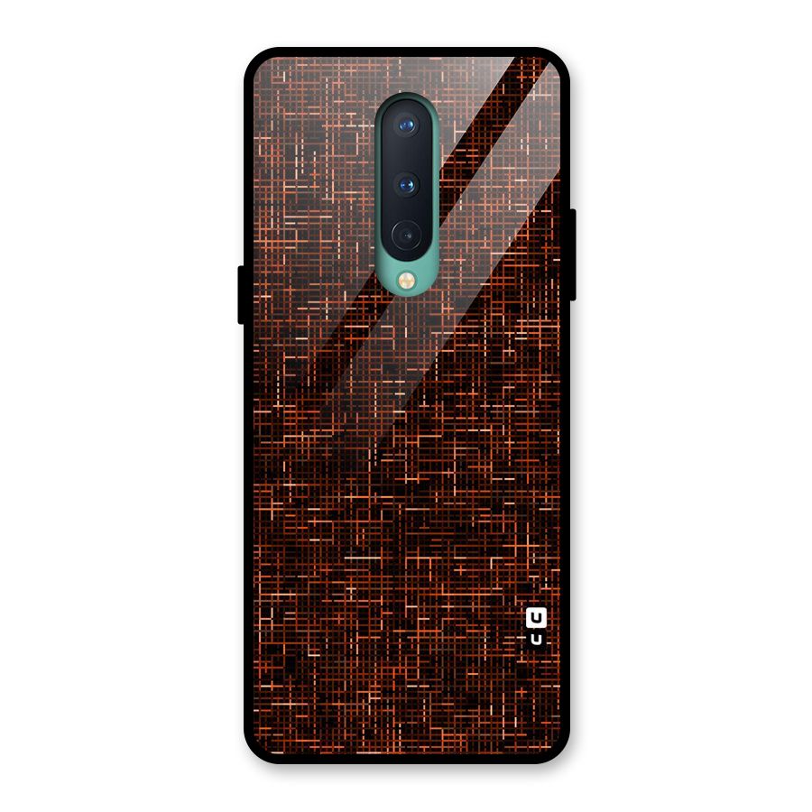 Criss Cross Brownred Pattern Glass Back Case for OnePlus 8