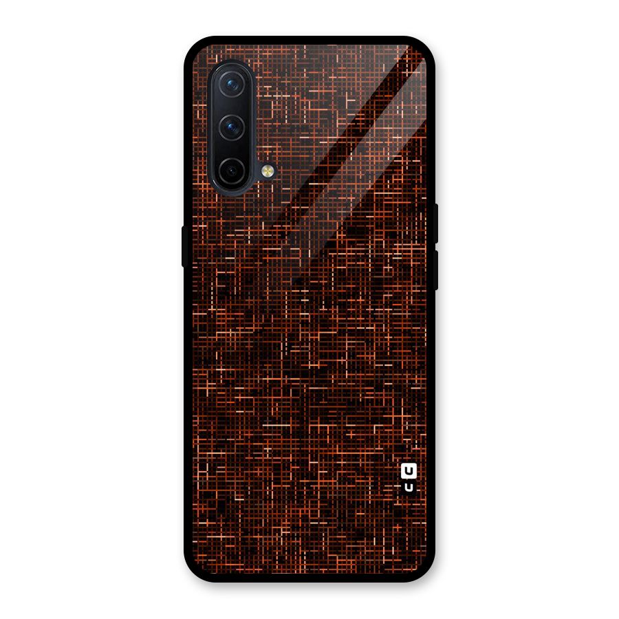 Criss Cross Brownred Pattern Glass Back Case for OnePlus Nord CE 5G