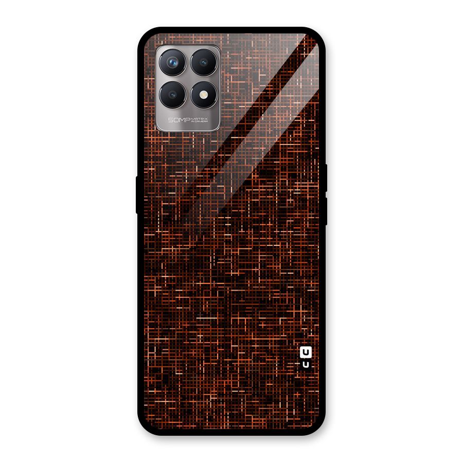 Criss Cross Brownred Pattern Glass Back Case for Realme Narzo 50