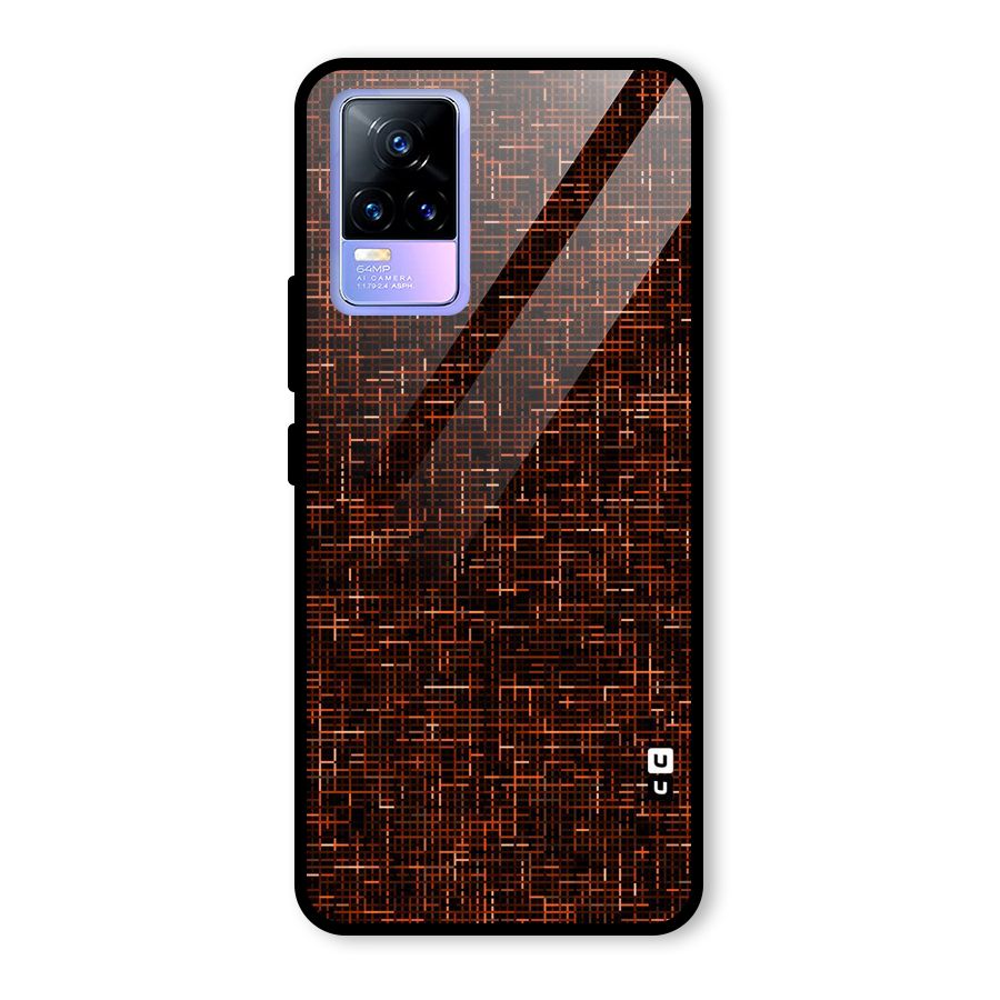 Criss Cross Brownred Pattern Glass Back Case for Vivo Y73