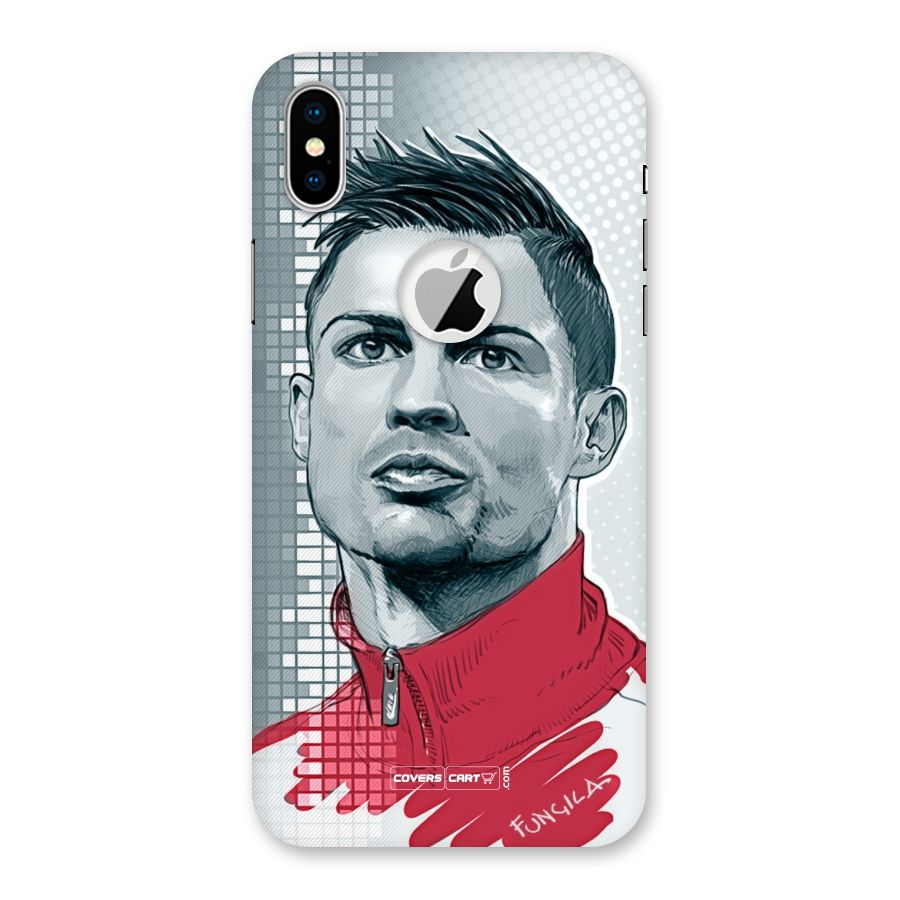 Cristiano Ronaldo Sketch Back Case for iPhone X Logo Cut