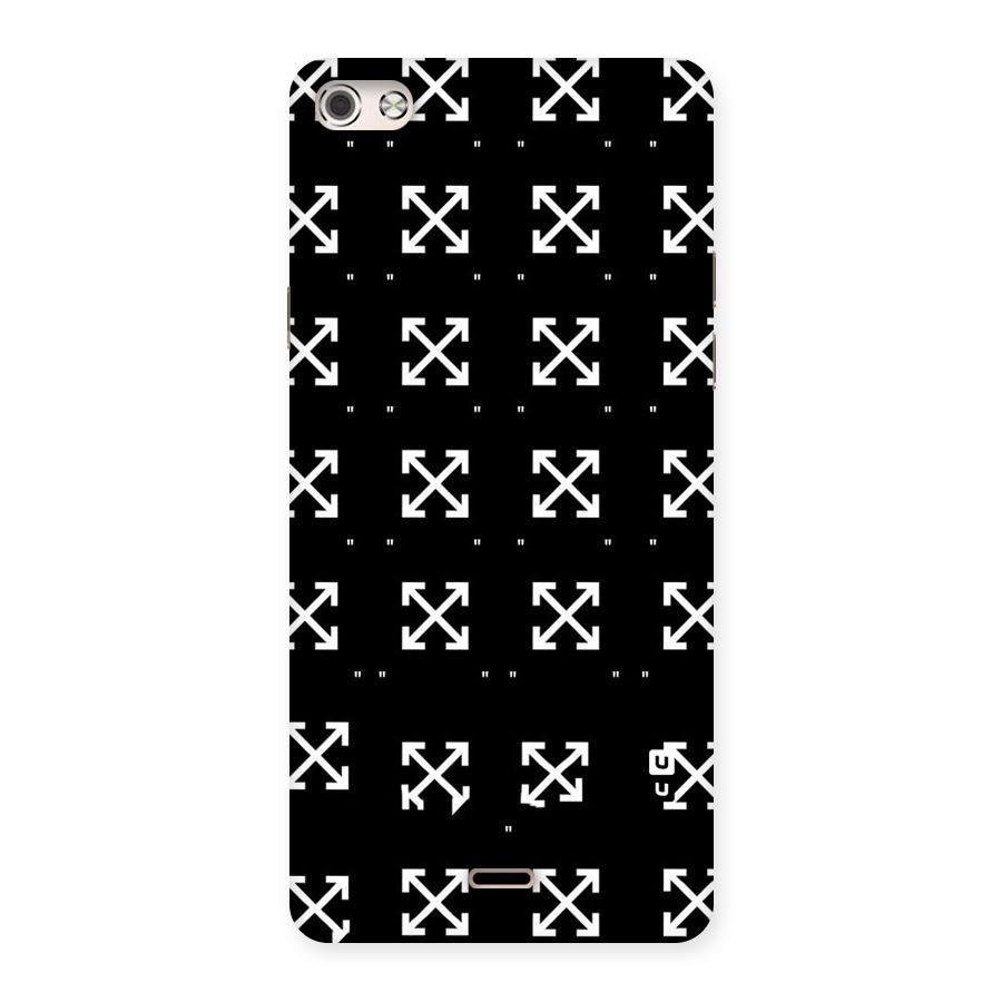 Cross Arrow Black Back Case for Micromax Canvas Silver 5