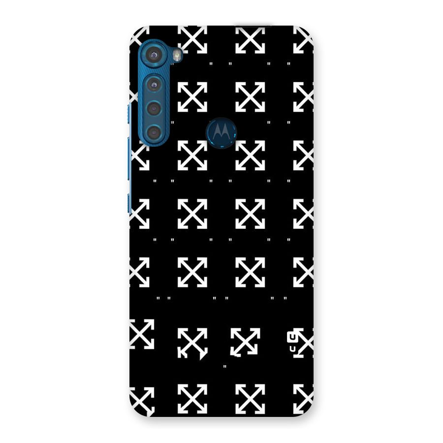 Cross Arrow Black Back Case for Motorola One Fusion Plus