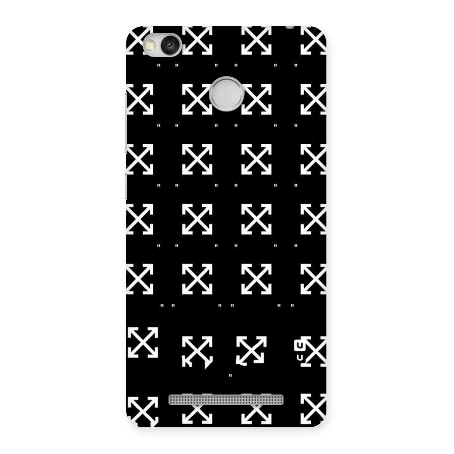 Cross Arrow Black Back Case for Redmi 3S Prime