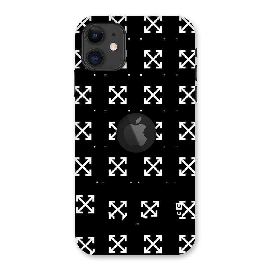 Cross Arrow Black Back Case for iPhone 11 Logo Cut