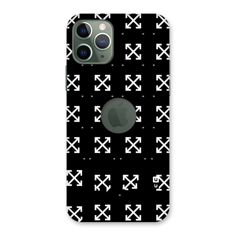 Cross Arrow Black Back Case for iPhone 11 Pro Logo  Cut