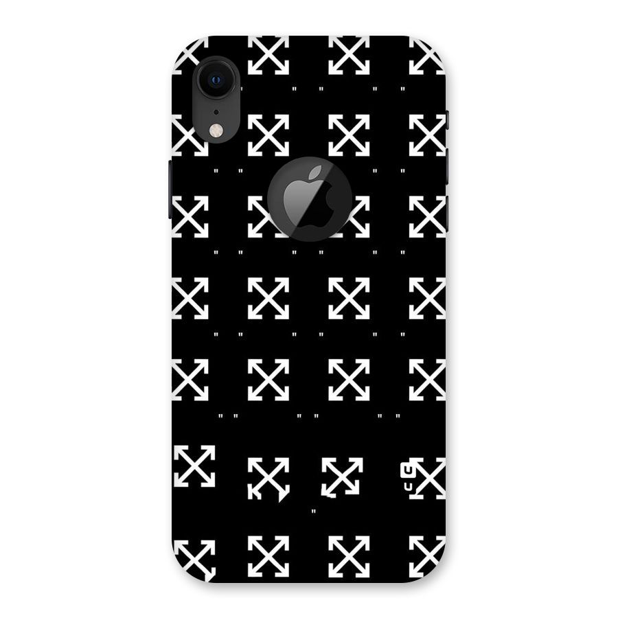 Cross Arrow Black Back Case for iPhone XR Logo Cut