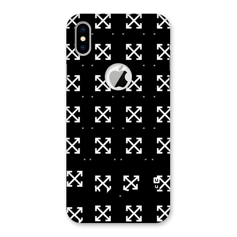 Cross Arrow Black Back Case for iPhone X Logo Cut