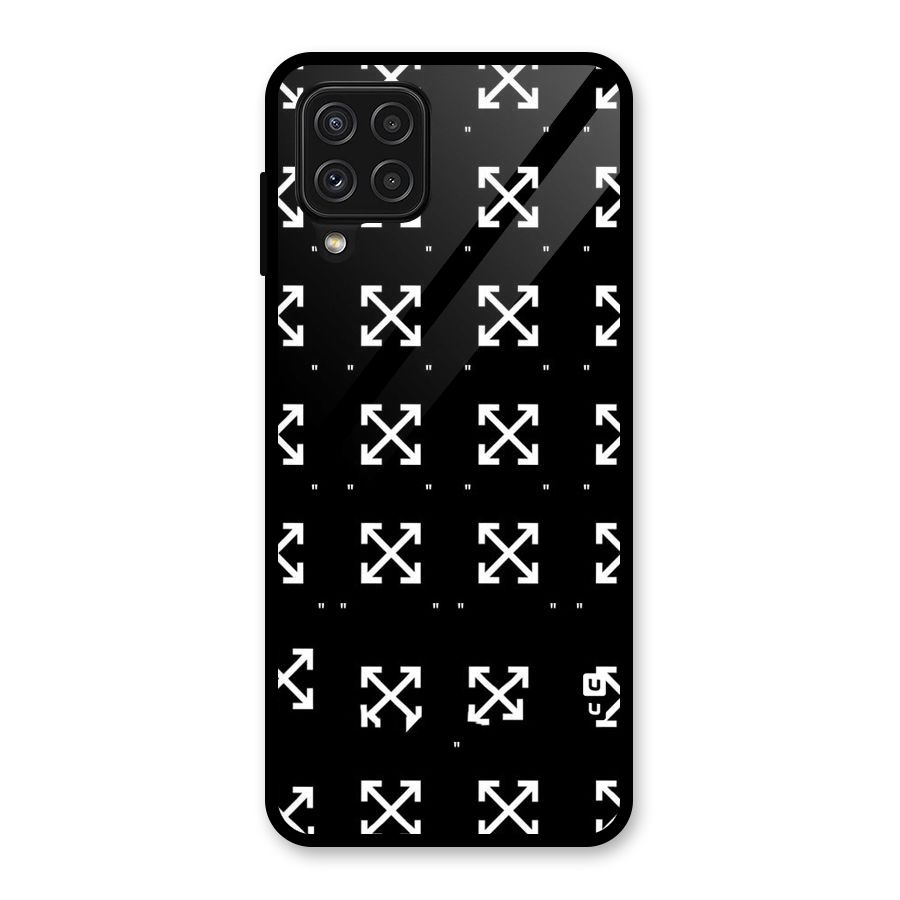 Cross Arrow Black Glass Back Case for Galaxy A22 4G