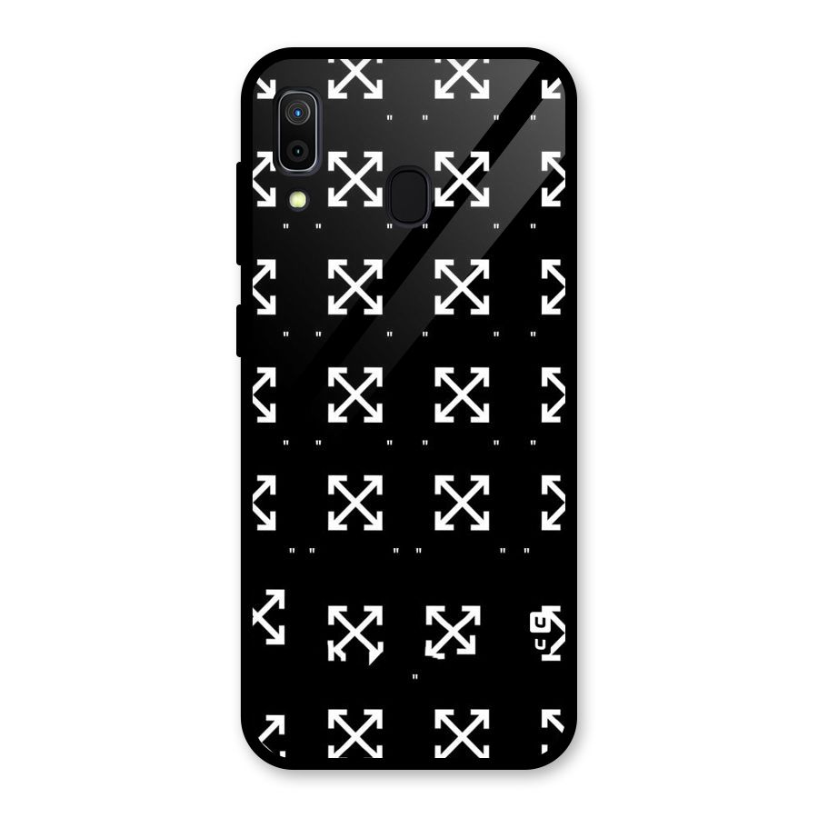 Cross Arrow Black Glass Back Case for Galaxy A30