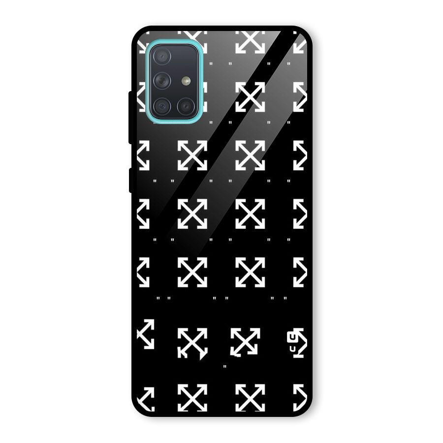 Cross Arrow Black Glass Back Case for Galaxy A71