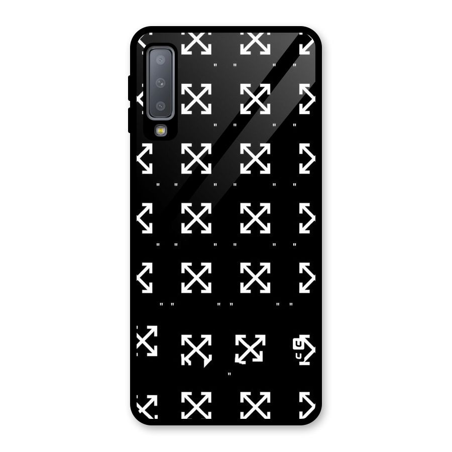 Cross Arrow Black Glass Back Case for Galaxy A7 (2018)