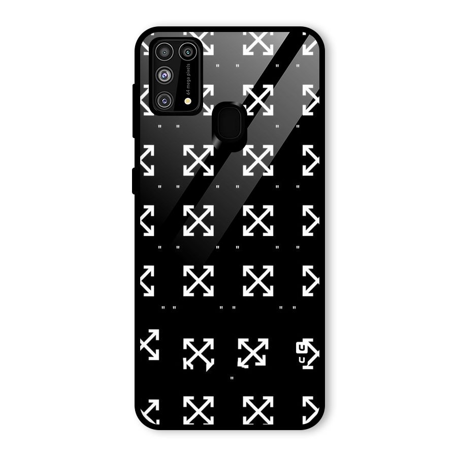 Cross Arrow Black Glass Back Case for Galaxy F41