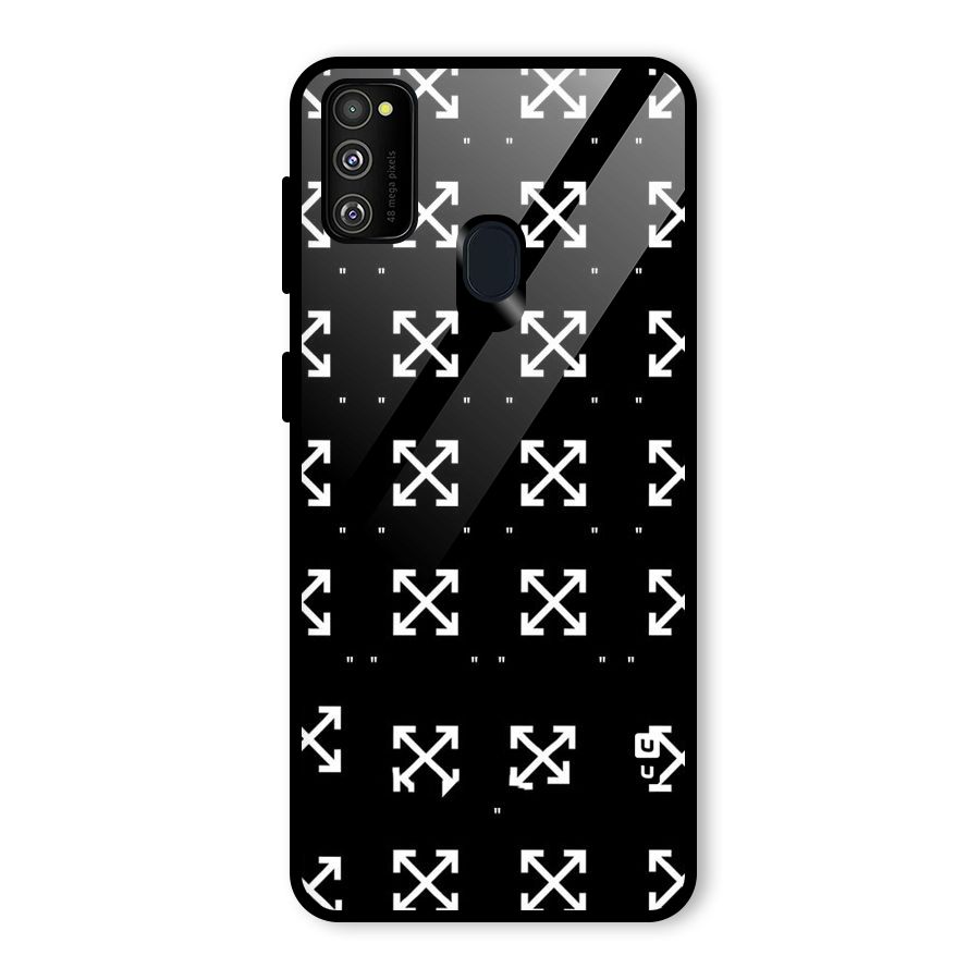 Cross Arrow Black Glass Back Case for Galaxy M30s