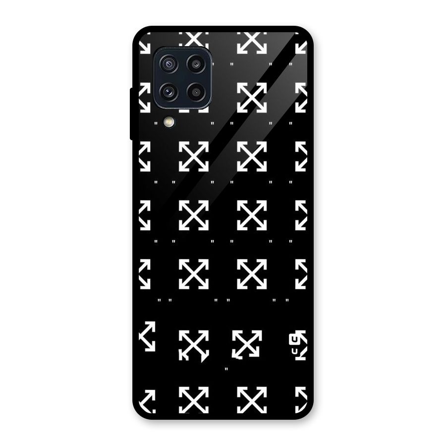 Cross Arrow Black Glass Back Case for Galaxy M32