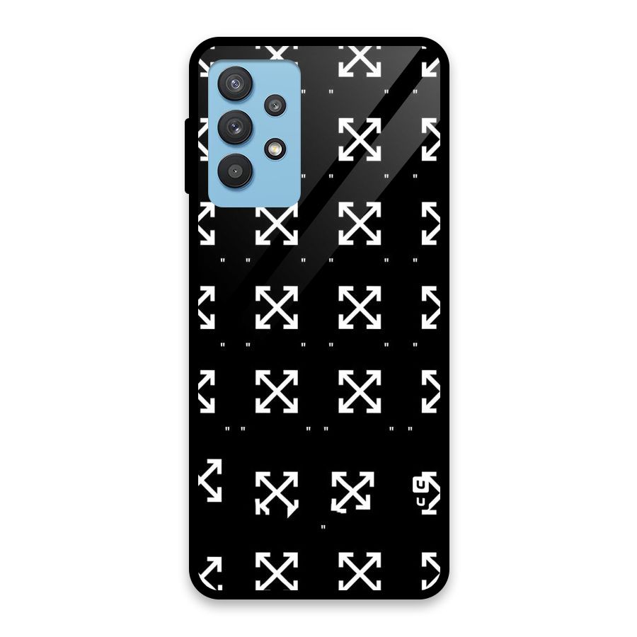 Cross Arrow Black Glass Back Case for Galaxy M32 5G