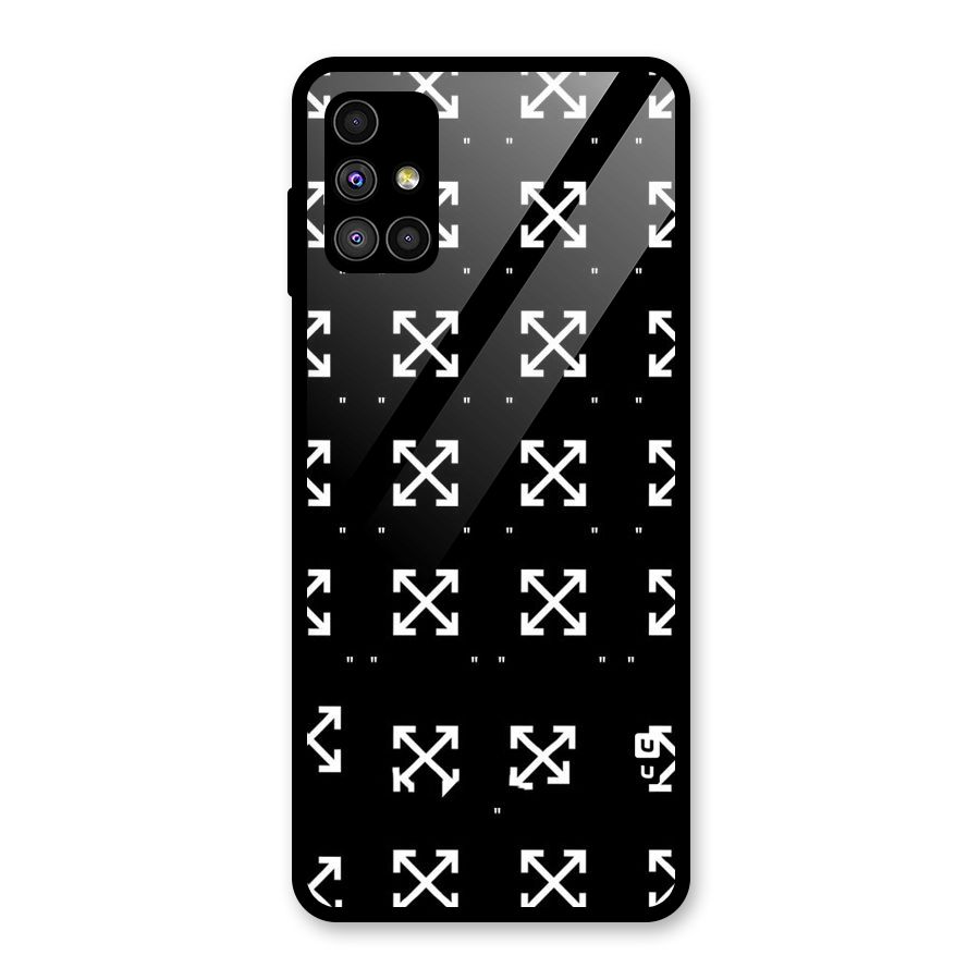Cross Arrow Black Glass Back Case for Galaxy M51