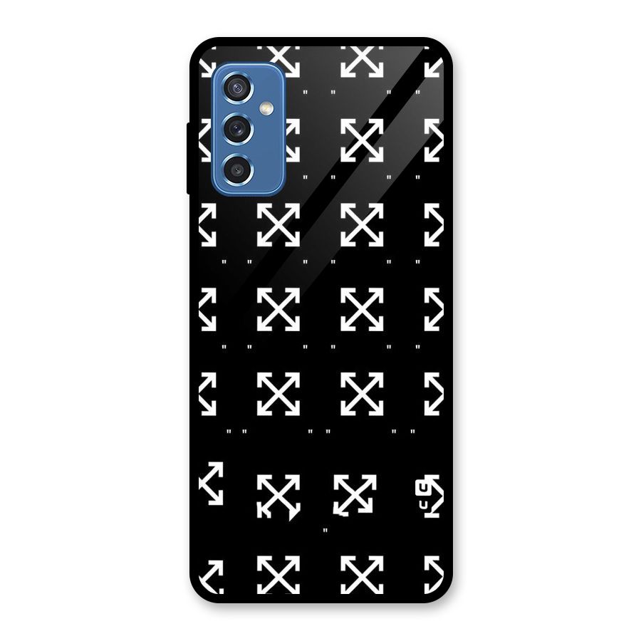 Cross Arrow Black Glass Back Case for Galaxy M52 5G
