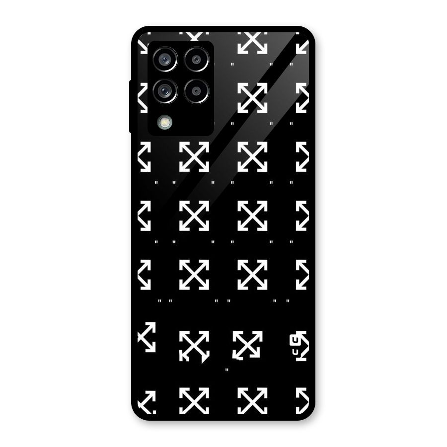 Cross Arrow Black Glass Back Case for Galaxy M53 5G