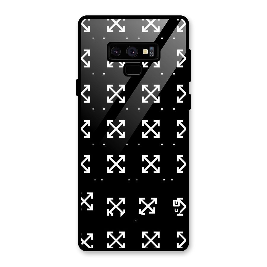 Cross Arrow Black Glass Back Case for Galaxy Note 9