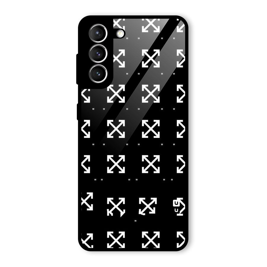Cross Arrow Black Glass Back Case for Galaxy S21 5G