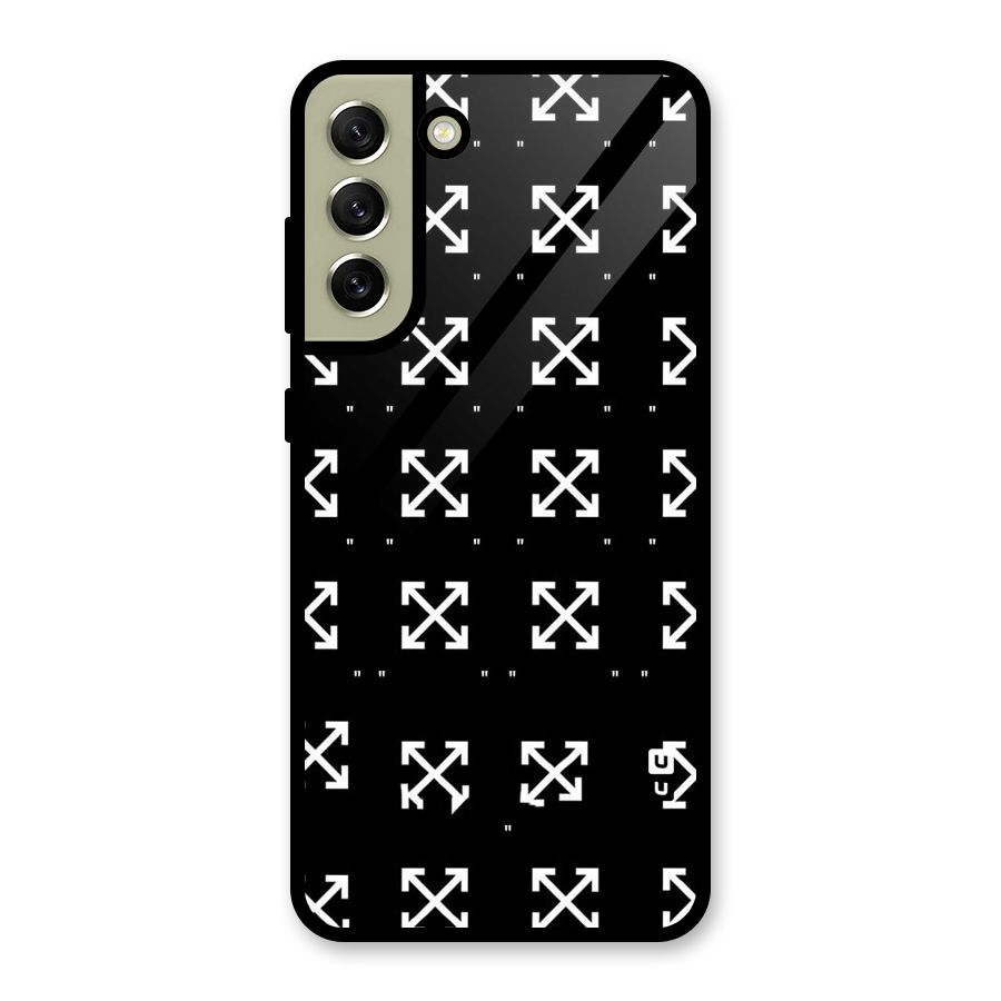 Cross Arrow Black Glass Back Case for Galaxy S21 FE 5G