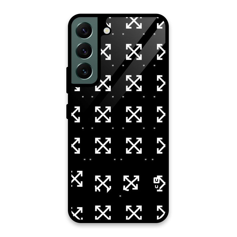 Cross Arrow Black Glass Back Case for Galaxy S22 5G