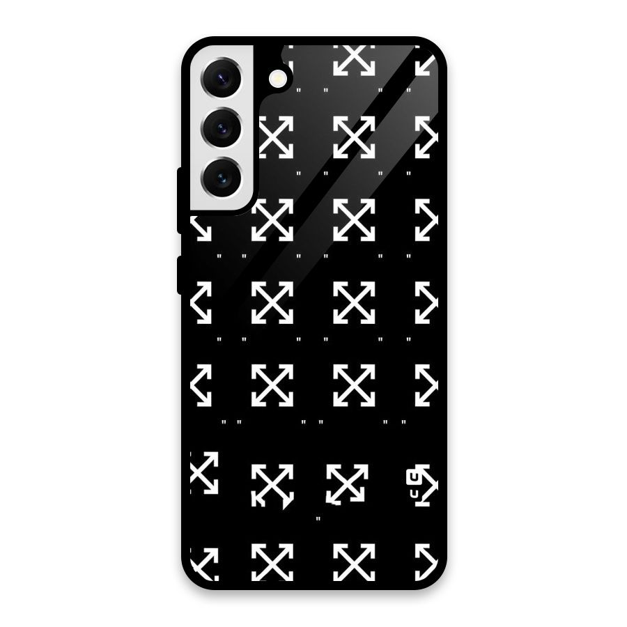 Cross Arrow Black Glass Back Case for Galaxy S22 Plus 5G