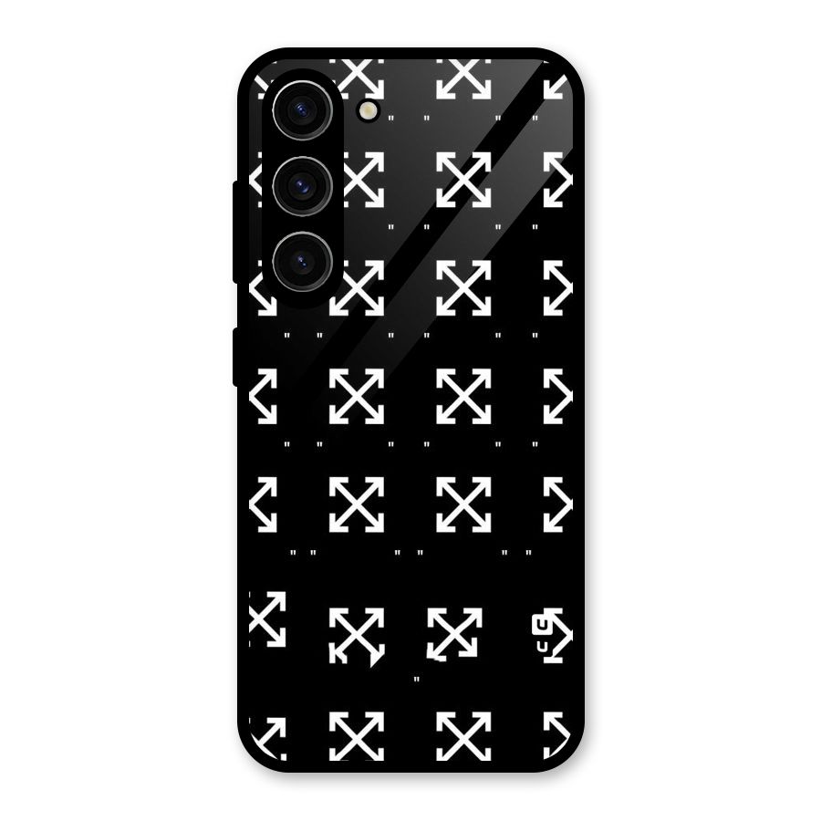 Cross Arrow Black Glass Back Case for Galaxy S23