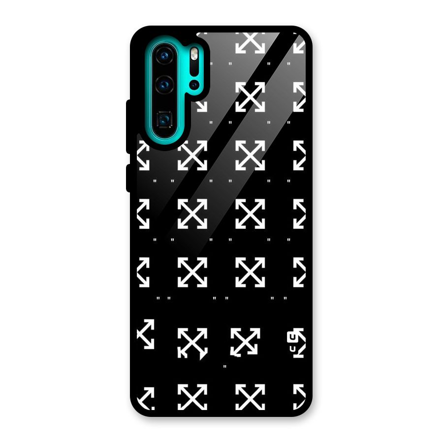 Cross Arrow Black Glass Back Case for Huawei P30 Pro