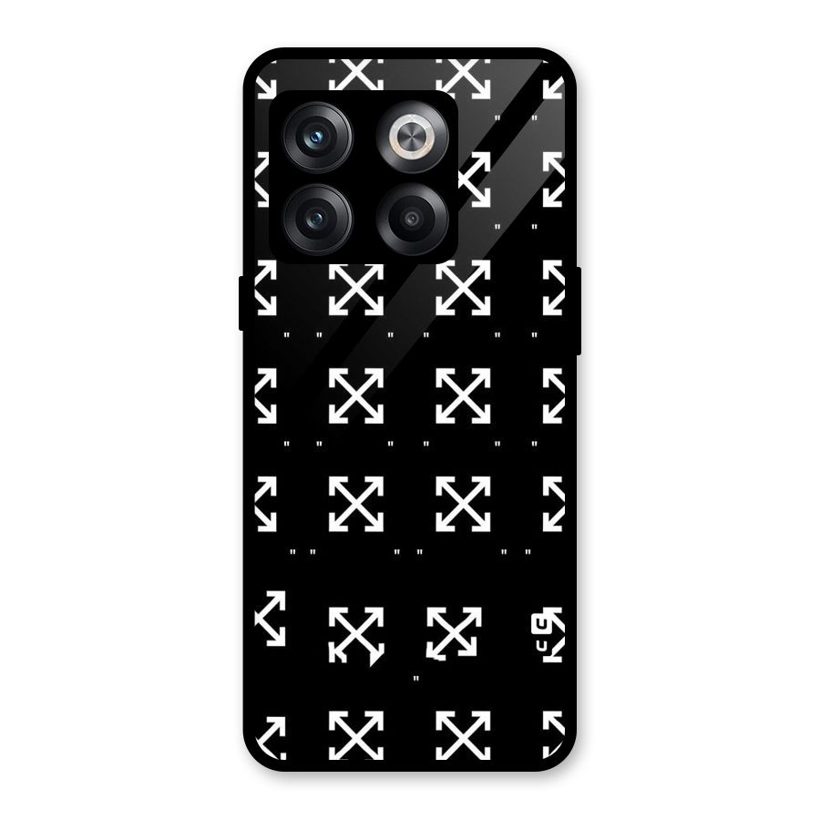 Cross Arrow Black Glass Back Case for OnePlus 10T