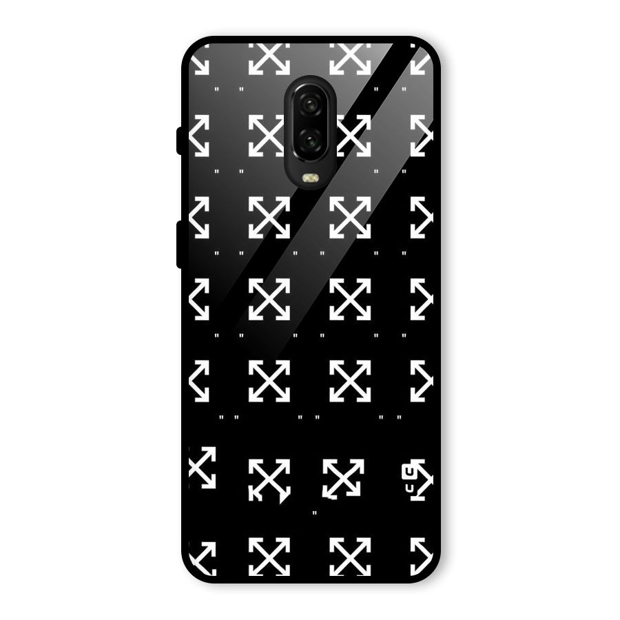 Cross Arrow Black Glass Back Case for OnePlus 6T
