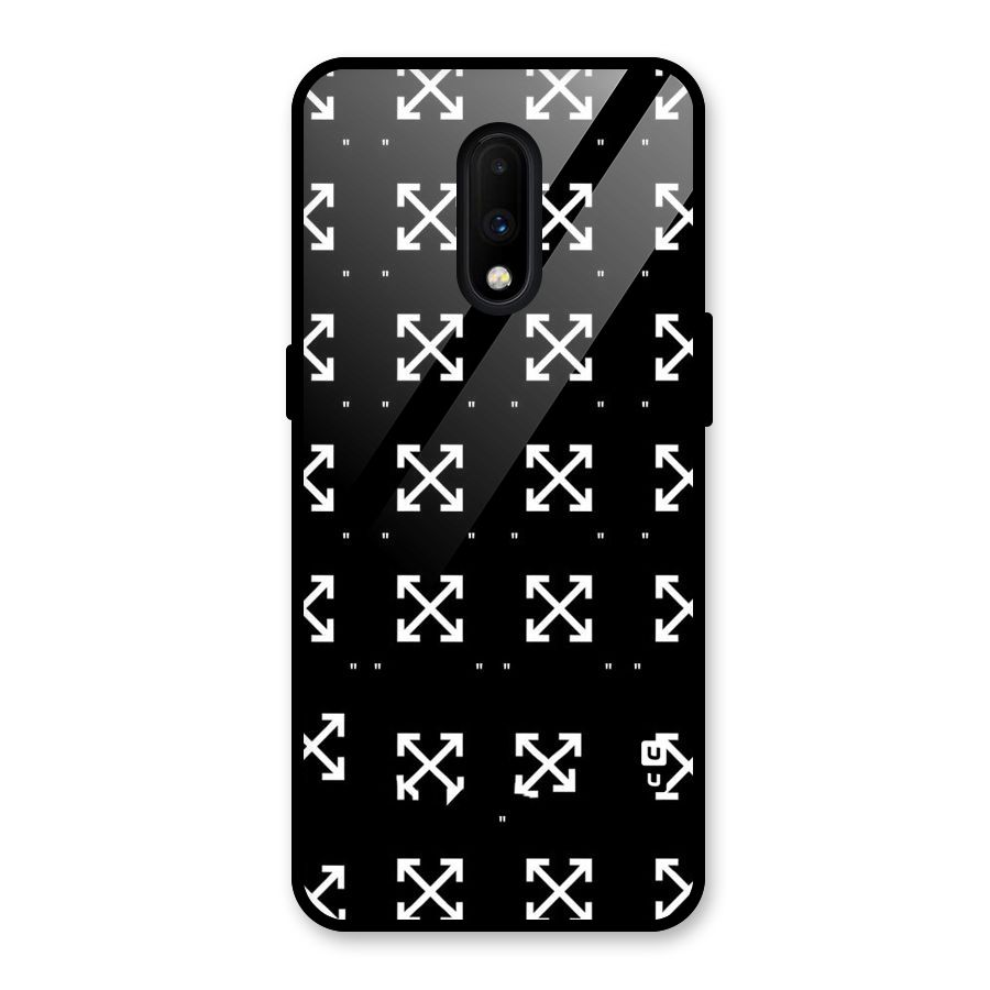 Cross Arrow Black Glass Back Case for OnePlus 7