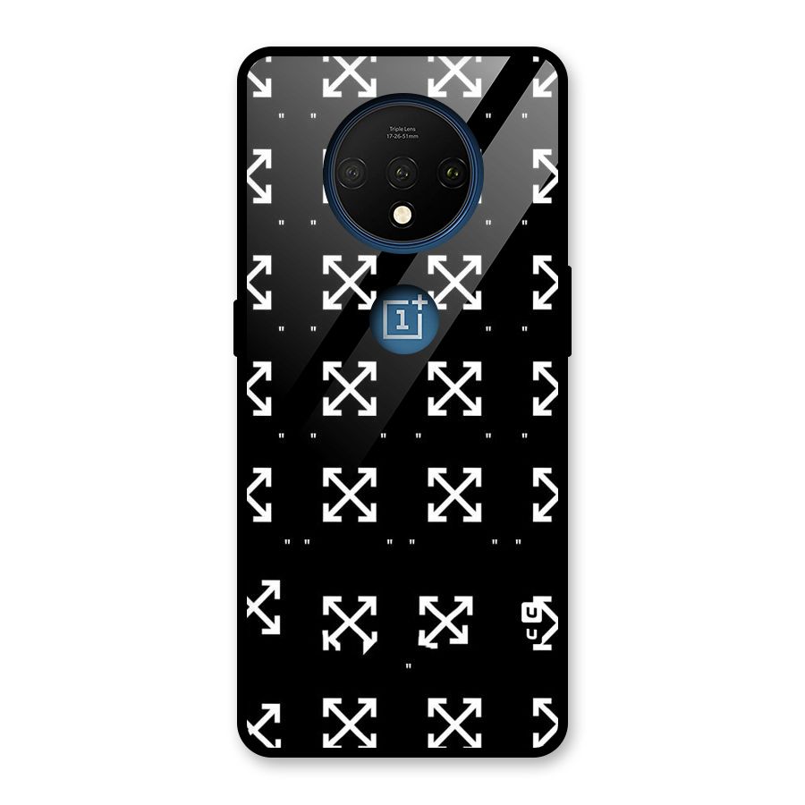 Cross Arrow Black Glass Back Case for OnePlus 7T