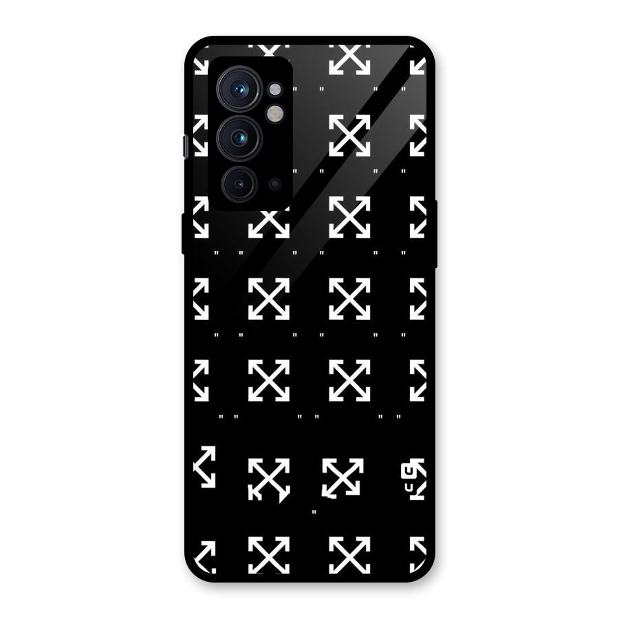 Cross Arrow Black Glass Back Case for OnePlus 9RT 5G