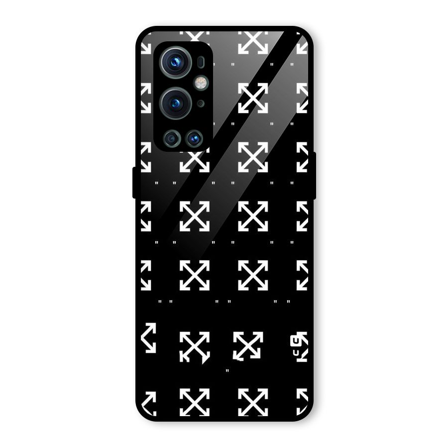 Cross Arrow Black Glass Back Case for OnePlus 9 Pro