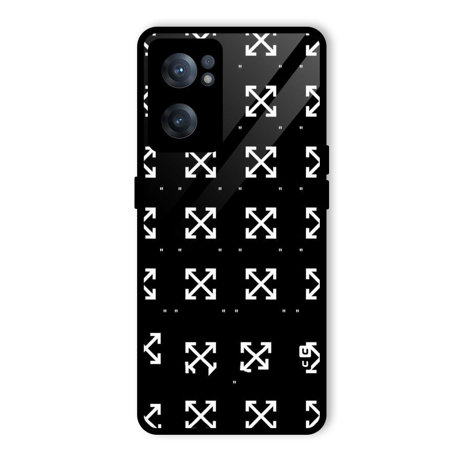 Cross Arrow Black Glass Back Case for OnePlus Nord CE 2 5G