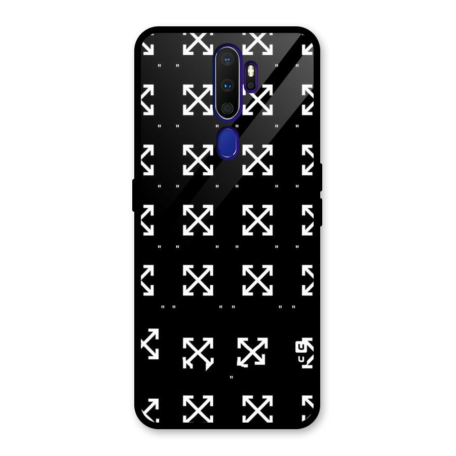 Cross Arrow Black Glass Back Case for Oppo A9 (2020)